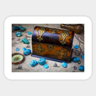 Treasure Box And turquoise Stones Sticker